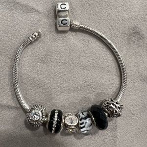 Chamilia Sterling Silver Charm Bracelet 7.5in